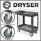 Dryser Utility Cart with Wheels, 40" x 17" Heavy Duty 550 lb. Capacity with Shelves - 2 Tier Rolling Cart with Four 5" Swivel Casters for Warehouse, Garage, Cleaning